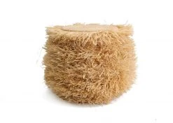 KAZI Home Goods Fringed Natural Stool With Frame