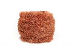KAZI Fringed Peach Stool With Frame