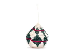 KAZI Fair Trade Green + Red Bulb Ornament