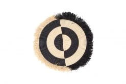 KAZI Half Bullseye Fringed Black Wall Disc Home Goods