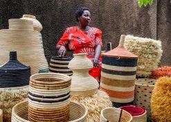 KAZI Home Goods Large Odetta Peach Floor Box I