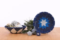 KAZI Metallic Silver + Blue Night Ornament Set Fair Trade