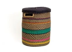 KAZI Multicolor Patterned Hamper Basket