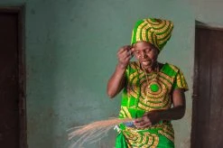 KAZI Natural Fringed Brush Cup Home Goods