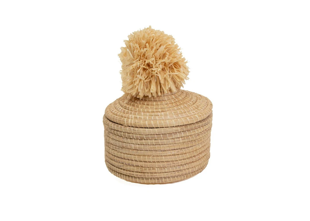 KAZI Home Goods Natural Penelope Pom Pom Box 3 KAZI Home Goods Natural Penelope Pom Pom Box