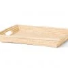 KAZI Natural Rectangular Raffia Tray Home Goods