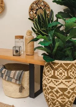 KAZI Home Goods Natural Tina Pom Pom Box