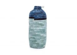 KAZI Navy + Silver Blue Atelier Vase Home Goods