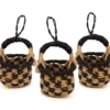 KAZI Petite Bolga Basket Ornament Set - Black