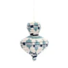 KAZI Fair Trade Rounded Blue Metallic Ornament