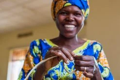 KAZI Silver Blue Abstract Vase Home Goods