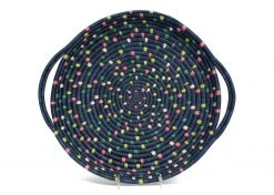 KAZI Home Goods Speckled Blue Night Celebration Wall Tray