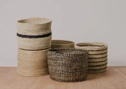 KAZI Striped Black + Natural Storage Basket III Home Goods