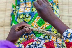 KAZI Striped Metallic Floret Coasters