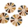 KAZI Striped Sand + Hunter Green Coasters Kitchen + Dining