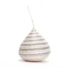 KAZI Fair Trade Striped Silver Bulb Ornament 1 KAZI Fair Trade Striped Silver Bulb Ornament