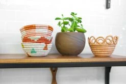 KAZI Home Goods Tiny Peach Hooped Raffia Catch All