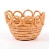 KAZI Home Goods Tiny Peach Hooped Raffia Catch All 1 KAZI Home Goods Tiny Peach Hooped Raffia Catch All