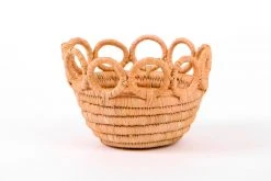 KAZI Home Goods Tiny Peach Hooped Raffia Catch All