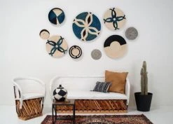 KAZI Cool Color Blocked Raffia Tray