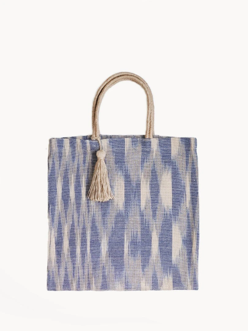 Korissa Accessories Nadi Jute Tote Bag - Blue 3 Korissa Accessories Nadi Jute Tote Bag - Blue