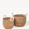 Korissa Savar Basket With White Handles Set