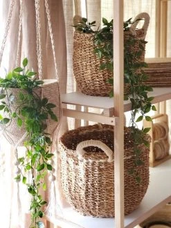 Korissa Savar Basket With White Handles Set