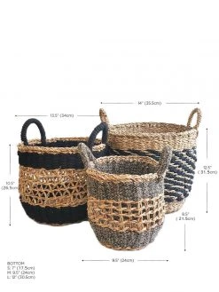 Korissa Ula Mesh Basket Set - Black Home Goods