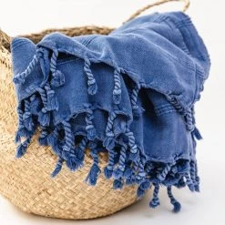 Amante Marketplace Throw Blankets Kurios Turkish Towel / Blanket - Blue
