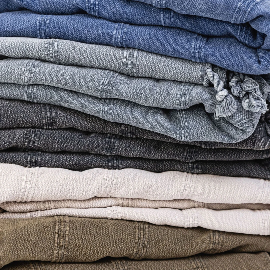 Amante Marketplace Kurios Turkish Towel / Blanket - Denim 7 Amante Marketplace Kurios Turkish Towel / Blanket - Denim