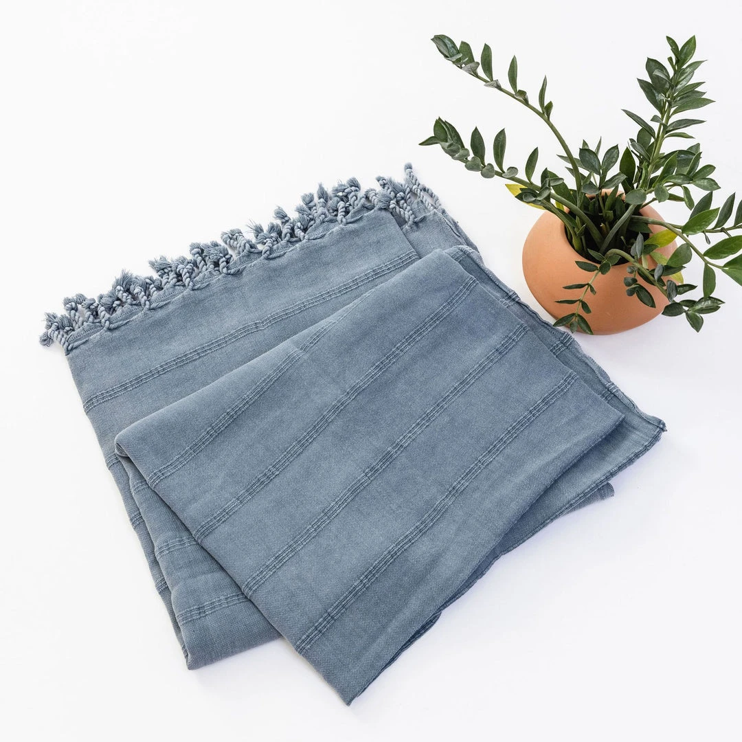 Amante Marketplace Kurios Turkish Towel / Blanket - Denim 10 Amante Marketplace Kurios Turkish Towel / Blanket - Denim