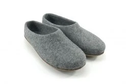 Kyrgies Men's Molded Sole High Back Wool Slippers - Gray