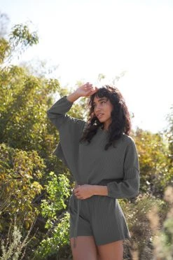 LA Relaxed New Arrivals Pointelle Flutter Short