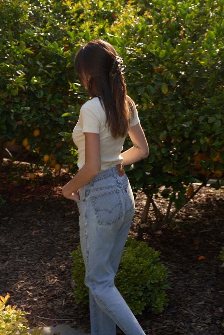 LA Relaxed Scoop Neck Pointelle Tee 6 LA Relaxed Scoop Neck Pointelle Tee