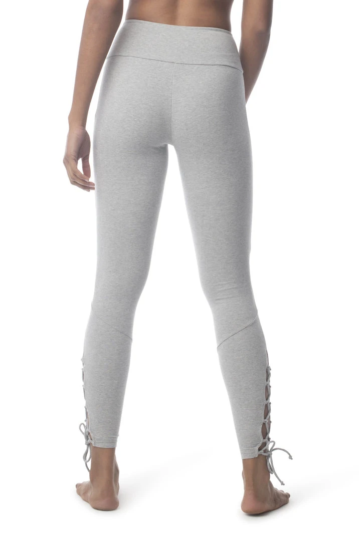 Synergy Organic Clothing Sale Lace Up Legging Pant - Heather Gray 4 Synergy Organic Clothing Sale Lace Up Legging Pant - Heather Gray