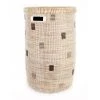 Mbare Home Goods Large Hamper Basket - White + Gray