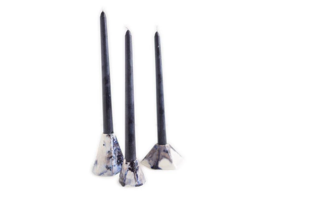 Lauren HB Studio Geo Porcelain Candlestick Holder - Nebula 5 Lauren HB Studio Geo Porcelain Candlestick Holder - Nebula