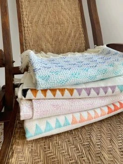 Leah Singh Eva Wool Throw Blanket - Rose Home Goods