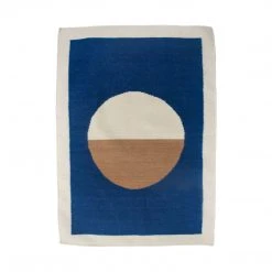 Leah Singh Luna Circle Wool Rug - Blue