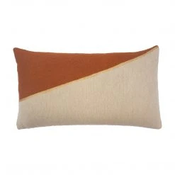 Leah Singh Home Goods Marianne Triangle Wool Lumbar Pillow Cover - Ochre