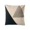 Leah Singh Midnight Cliff Wool Throw Pillow Cover - Black + Creme