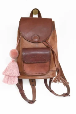 Purse & Clutch Leather Backpack - Russet Brown Handcrafted