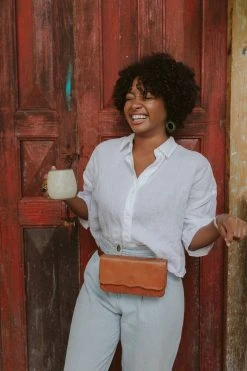 Purse & Clutch Leather Belt Bag - Russet Brown