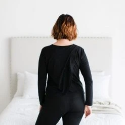 Leena & Lu Pima Long Sleeve Shirt - Black Best Sellers
