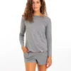 Leena & Lu Pima Long Sleeve Shirt - Gray BIPOC Owned