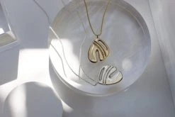 L.Greenwalt Jewelry Abstract Monstera Pendant Necklace