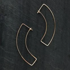 L.Greenwalt Jewelry Curve Gold Earrings