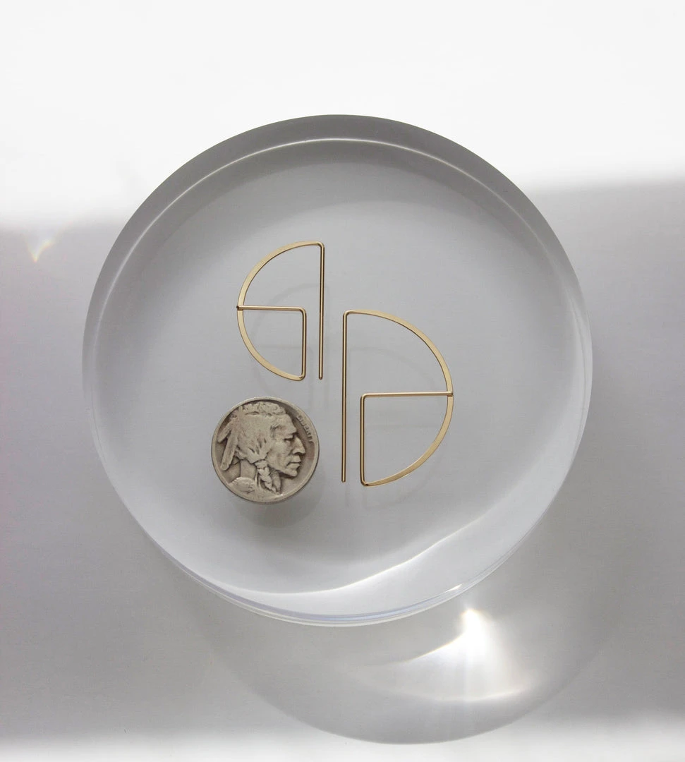 L.Greenwalt Jewelry Streamline Round Profile Earrings 10 L.Greenwalt Jewelry Streamline Round Profile Earrings