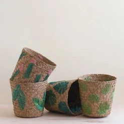 LIKHÂ Leaf Embroidery Basket