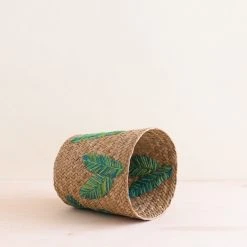 LIKHÂ Leaf Embroidery Basket